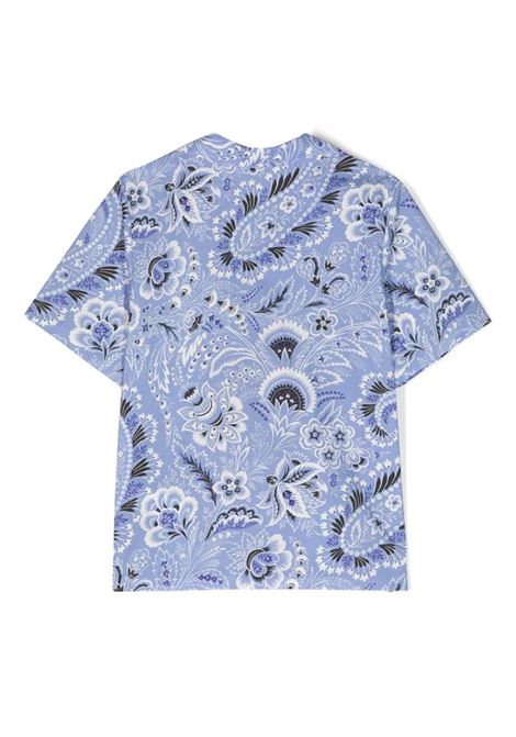 Camicia Bowling Azzurra Con Motivo Paisley ETRO KIDS | GU5P01-P0417654AV