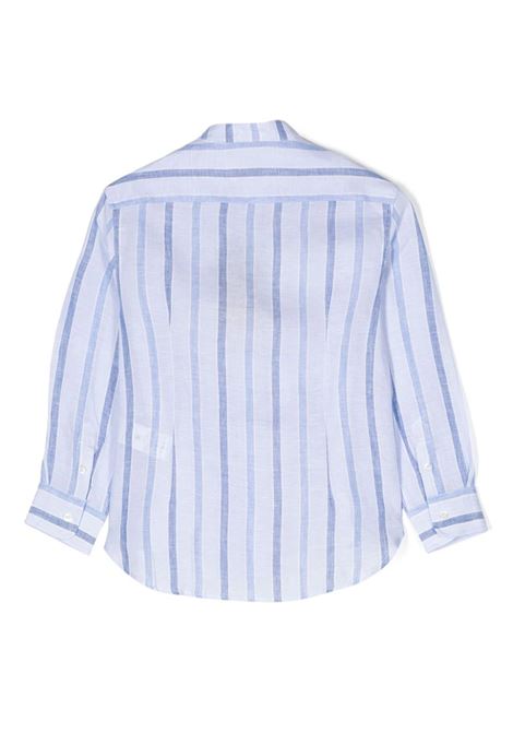 Light Blue Striped Linen Shirt With Logo ETRO KIDS | GU5P10-I0213100BL