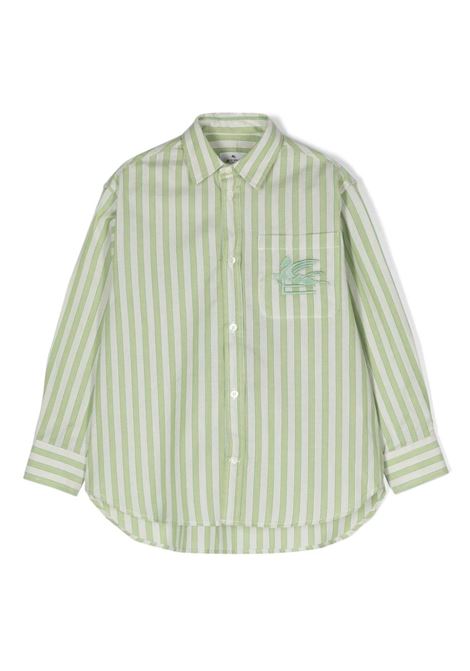Camicia a Righe Verde Con Logo ETRO KIDS | GU5P30-P0385101VE