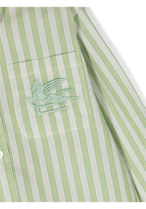 Green Striped Shirt With Logo ETRO KIDS | GU5P30-P0385101VE