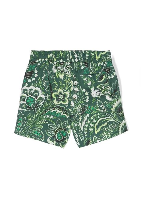Shorts Con Stampa Paisley Verde ETRO KIDS | GU6519-P0417719AV