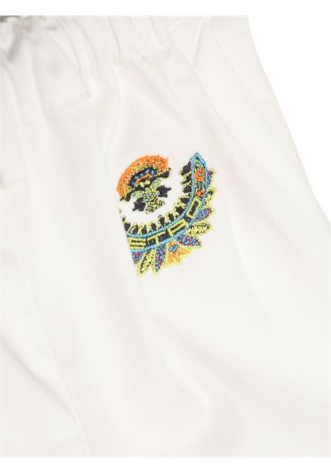 White Twill Shorts With Embroidery ETRO KIDS | GU6529-G0019101