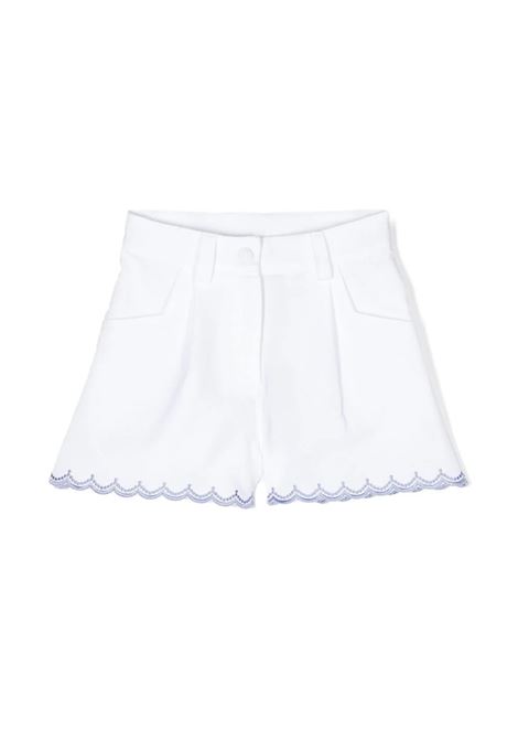 White Shorts With Blue Logo Embroidery ETRO KIDS | GU6B29-L0228101AZ