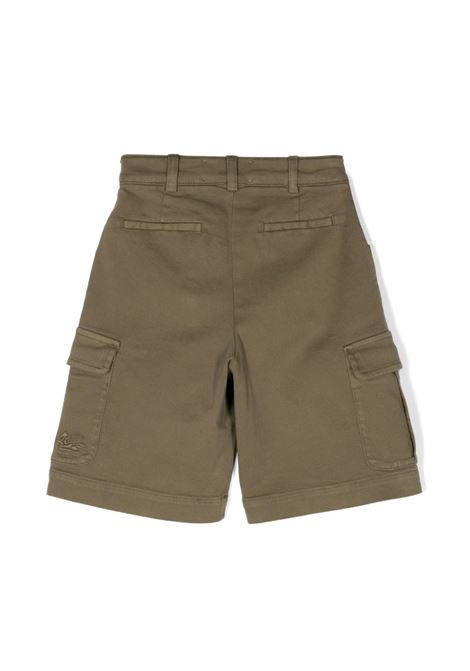 Green Cargo Shorts With Logo ETRO KIDS | GU6P89-D0039721