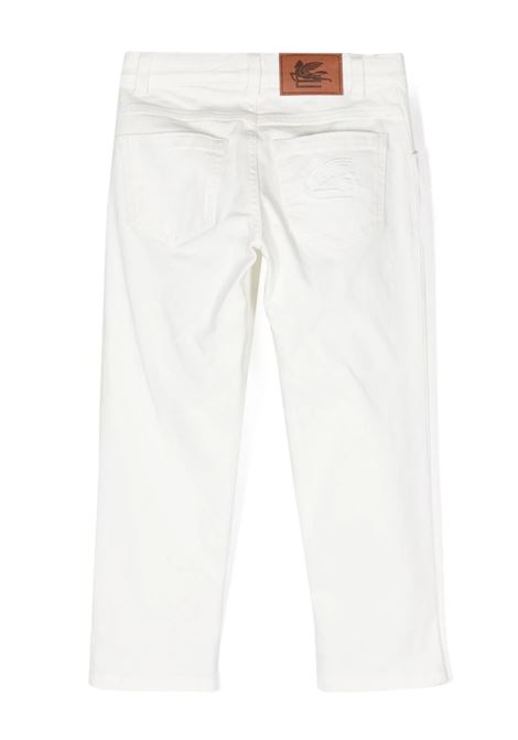 White Slim Fit Jeans With Logo ETRO KIDS | GU6Q10-G0064101