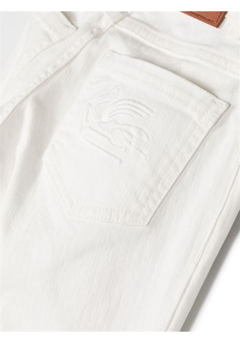 White Slim Fit Jeans With Logo ETRO KIDS | GU6Q10-G0064101