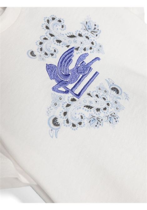 T-Shirt Bianca Con Motivo Pegaso Azzurro ETRO KIDS | GU8501-Z2081101AZ