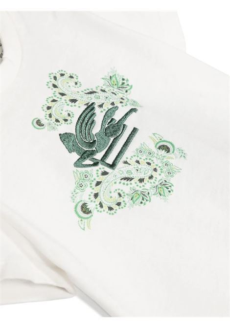 White T-Shirt With Green Pegasus Motif ETRO KIDS | GU8501-Z2081101VE