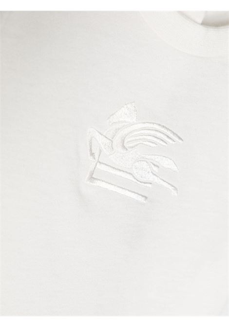T-Shirt Bianca Con Motivo Pegaso In Tono ETRO KIDS | GU8511-Z2081101