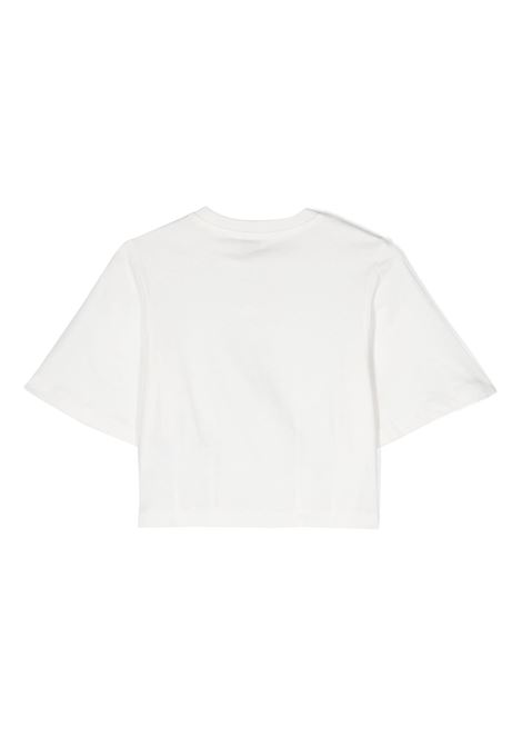 White Crop T-Shirt With Etro Pegaso Logo ETRO KIDS | GU8A11-Z2081101