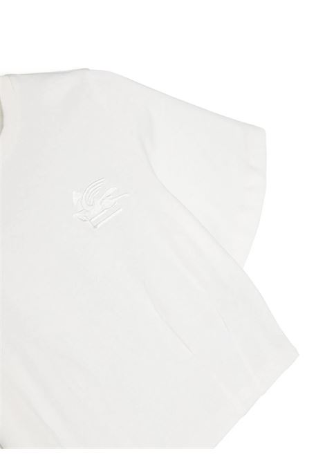 T-Shirt Crop Bianca Con Logo Etro Pegaso ETRO KIDS | GU8A11-Z2081101