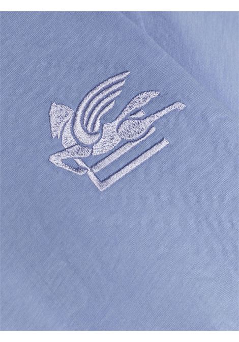T-Shirt Crop Azzurra Con Logo Etro Pegaso ETRO KIDS | GU8A11-Z2081654