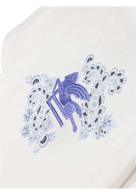 White T-Shirt With Light Blue Pegasus Motif ETRO KIDS | GU8P21-Z2081101AZ