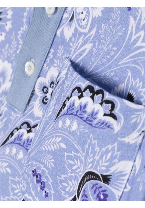 Light Blue Polo Shirt With Paisley Print ETRO KIDS | GU8P51-J0398654AV