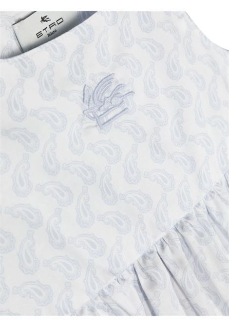 Pagliaccetto Bianco Con Stampa Paisley Azzurra ETRO KIDS | GUA542-P0425685CE