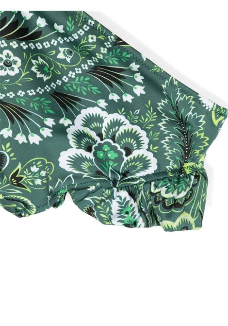 Green Bikini With Ruffles and Paisley Motif ETRO KIDS | GUCA19-J0399719AV