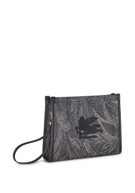 Navy Blue Pouch With Paisley Jacquard Motif ETRO | MP2C0002-AD216B0065