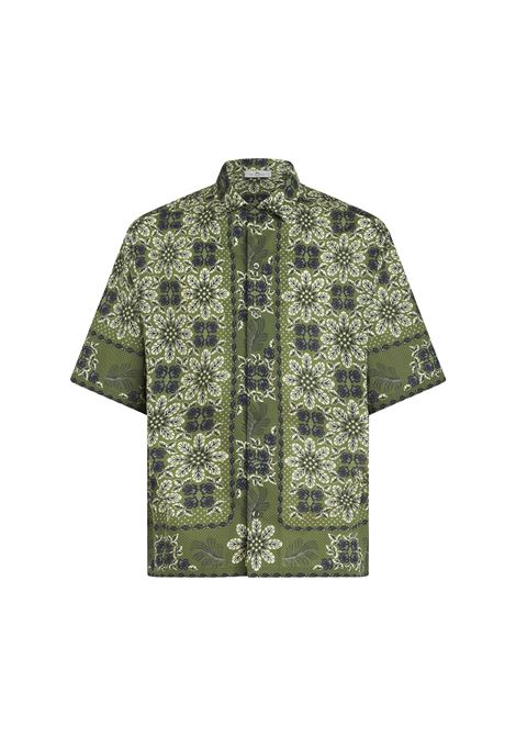 Green Bowling Shirt With Medallion Print ETRO | MRIC0013-99SP552X0890