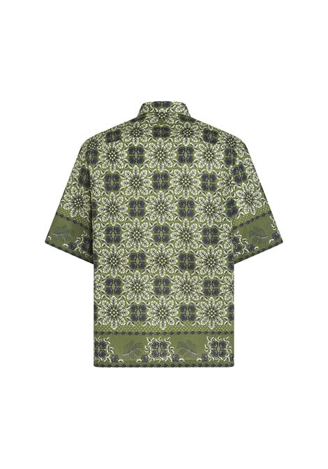Green Bowling Shirt With Medallion Print ETRO | MRIC0013-99SP552X0890
