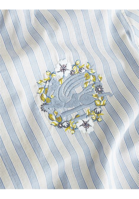 Light Blue and White Striped Bowling Shirt ETRO | MRIC0015-99TR522S8451