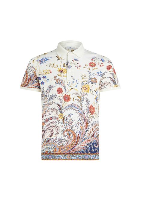 White Floral Paisley Polo Shirt ETRO | MRMD0004-AJ044X0800