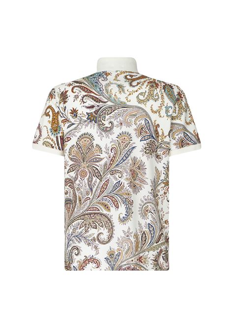 White Polo Shirt With Multicolour Paisley Print ETRO | MRMD0004-AJ045X0800
