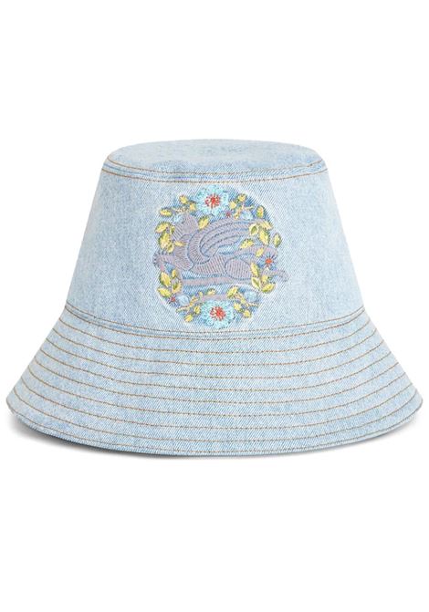 Denim Bucket Hat With Embroidery ETRO | WAQA0008-AD219S9000