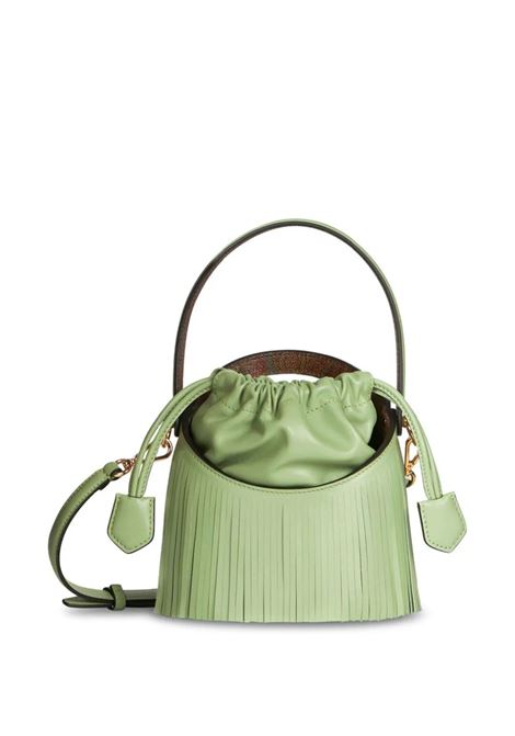 Green Saturno Mini Bag With Fringes ETRO | WP1E0001-AA033V9026
