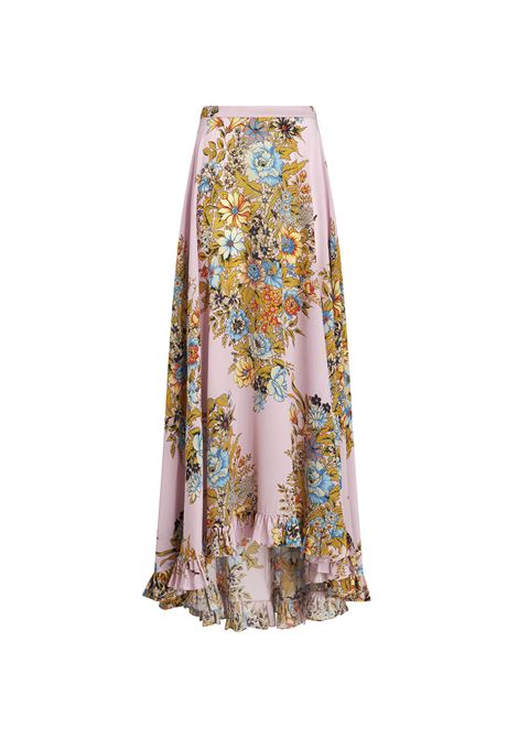 Pink Crepe De Chine Long Skirt With Print ETRO | WRFA0014-99SA199X0875