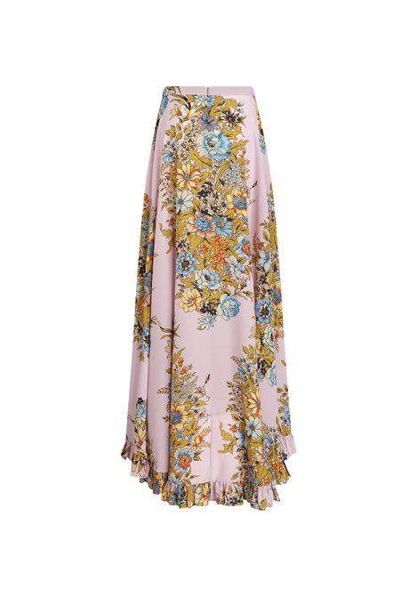 Pink Crepe De Chine Long Skirt With Print ETRO | WRFA0014-99SA199X0875