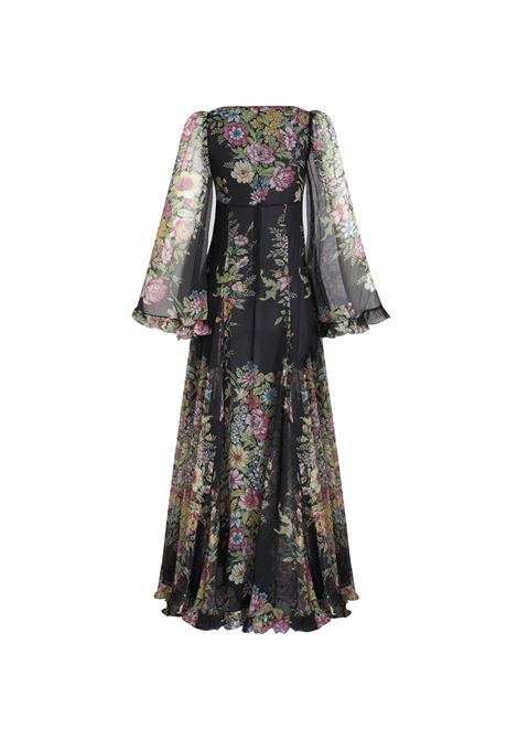 Silk Long Dress With Floral Motif ETRO | WRHA0031-99SA1A0X0810