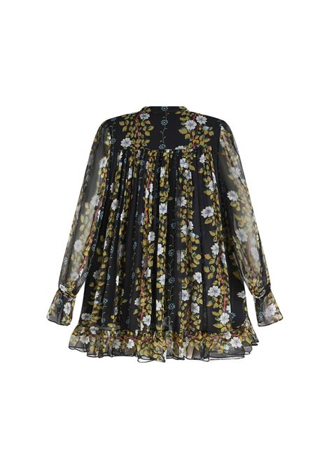 Short Silk Caftan Dress With Floral Print ETRO | WRHA0037-99SA1A3X0810