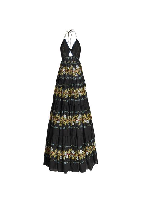 Long Black Dress With Floral Print ETRO | WRHA0044-99SP538X0810