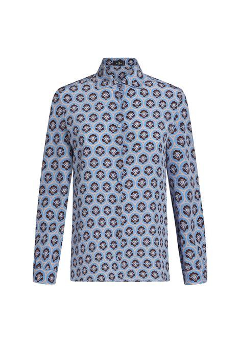Light Blue Printed Silk Shirt ETRO | Shirts | WRIA0019-AK302X0880