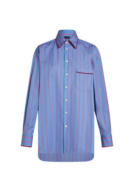 Light Blue Striped Cotton Shirt ETRO | Shirts | WRIA0028-99TR562S8460