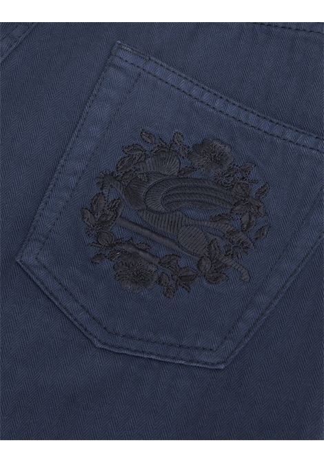 Jeans Flare Blu Navy Con Bottoni Pegaso ETRO | WRNB0004-AC169B3681