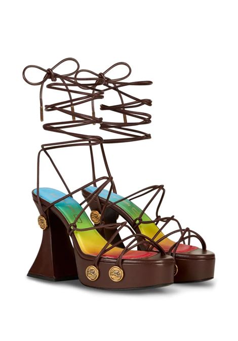 Brown Platform Sandals With Straps and Studs ETRO | WS4F0005-AP206M0021
