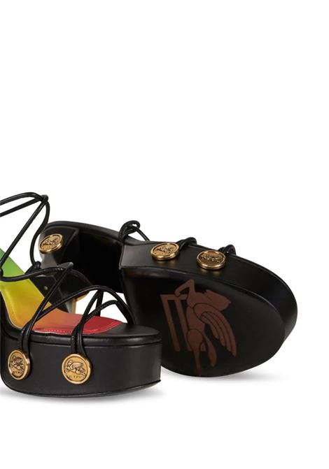 Black Platform Sandals With Straps and Studs ETRO | WS4F0005-AP206N0000