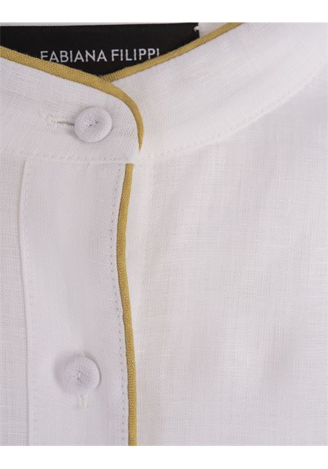 White Linen Canvas Shirt FABIANA FILIPPI | CAD274F6150000H49721