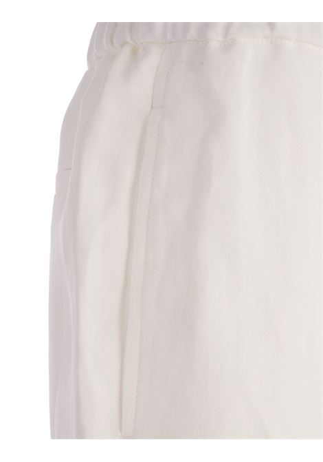 White Viscose and Linen Fluid Jogging Trousers FABIANA FILIPPI | PAD274F2550000D5440142
