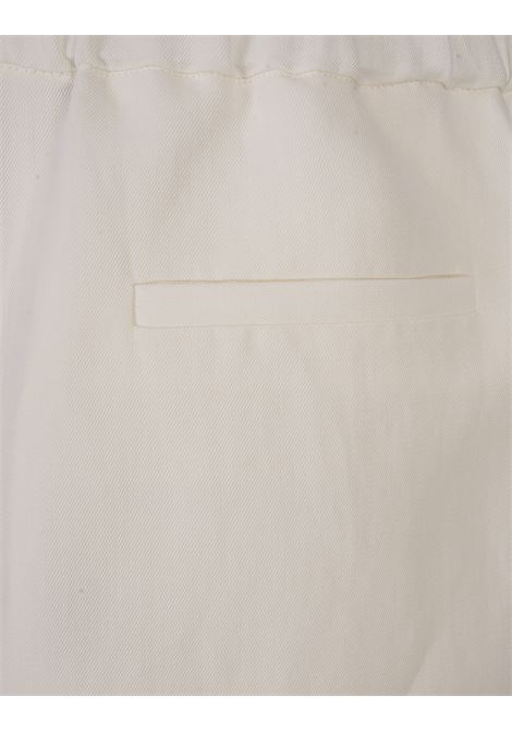 White Viscose and Linen Fluid Jogging Trousers FABIANA FILIPPI | PAD274F2550000D5440142