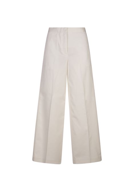 Wide White Gabardine Trousers FABIANA FILIPPI | Trousers | PAD274F2640000H4630142
