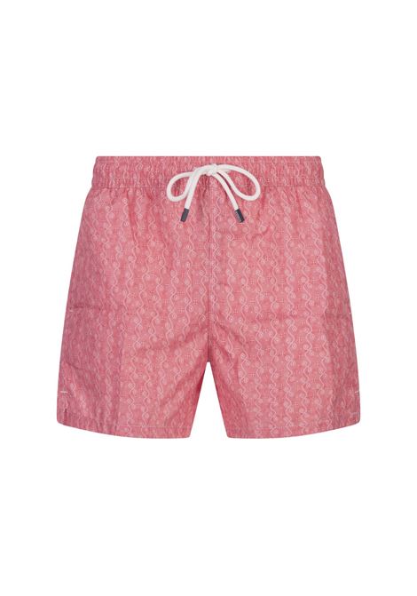 Red Swim Shorts With Micro Pattern FEDELI | 00318-C099284