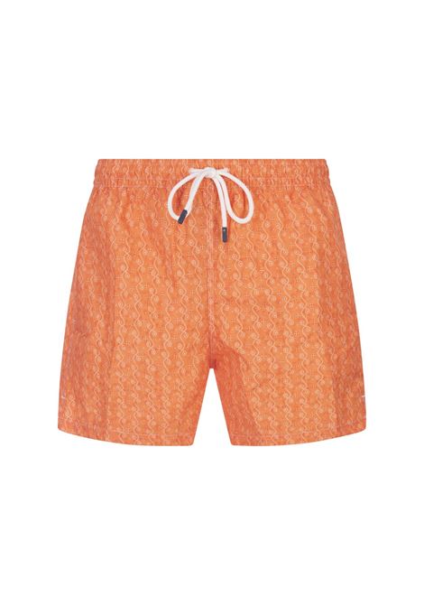 Swim Shorts Arancioni Con Micro Pattern FEDELI | 00318-C099285