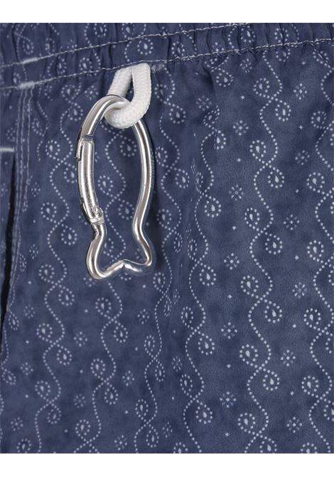 Sky Blue Swim Shorts With Dolphins Pattern FEDELI | 00318-C099287