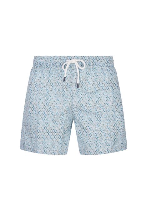 Swim Shorts With Shaded Majolica Micro Pattern FEDELI | 00318-C099331
