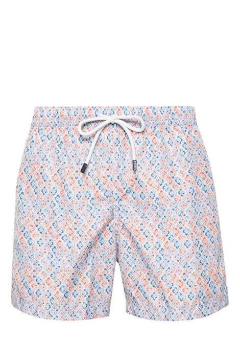 Swim Shorts With Shaded Majolica Micro Pattern FEDELI | 00318-C099332