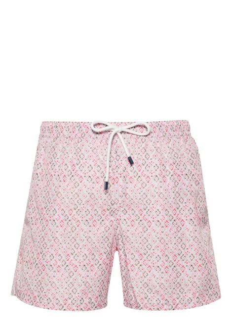 Swim Shorts With Shaded Majolica Micro Pattern FEDELI | 00318-C099335