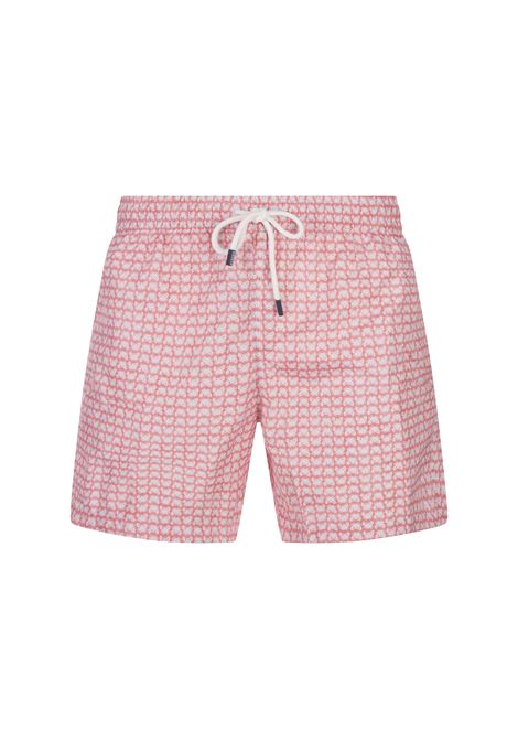 Pink Swim Shorts With Crab Pattern FEDELI | 00318-C099603