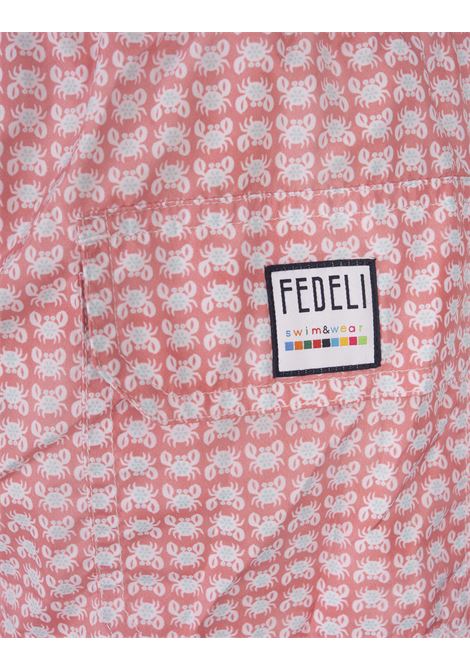 Swim Shorts Rosa Con Pattern di Granchi FEDELI | 00318-C099603